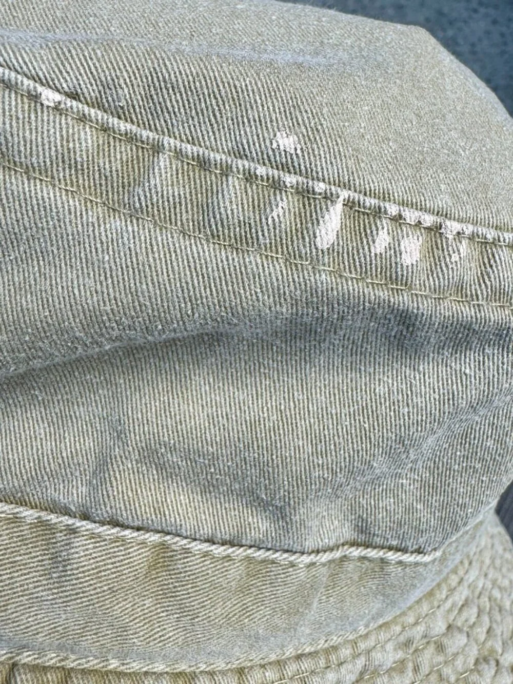VTG 90s Y2K Bucket Hat Khaki Green Washed Cotton Falcon Headwear Eyelet Vents
